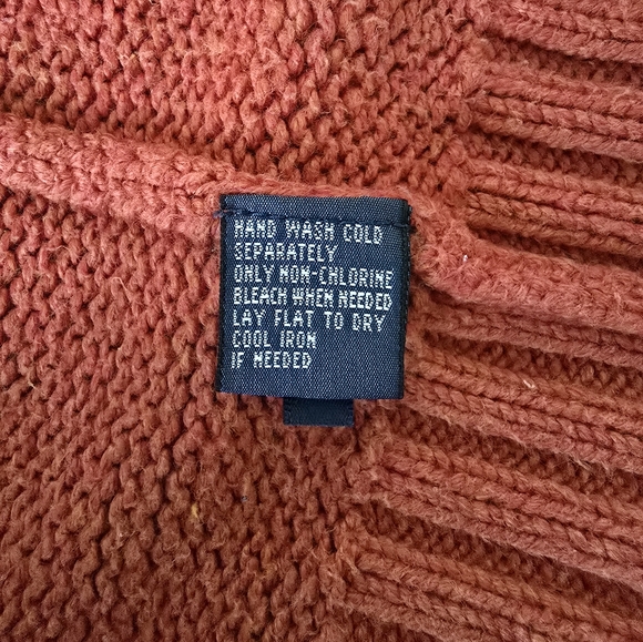 Muted Orange Cotton Crew Neck Sweater size XLT - Picture 7 of 13